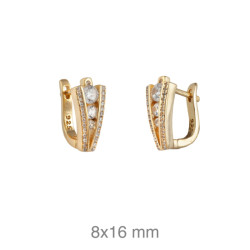 PENDIENTES PLATA B.ORO CIRCONITAS CATALAN