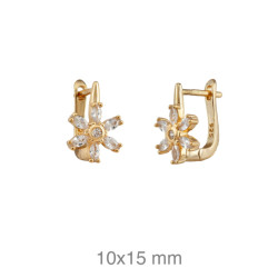 PENDIENTES PLATA B.ORO CIRCONITAS CATALAN