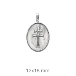 CRUZ PLATA CARAVACA NACAR 14X18 MM