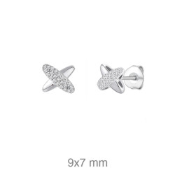 PENDIENTES PLATA CRUZADOS CIRCONITAS
