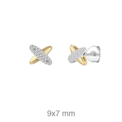 PENDIENTES PLATA BICOLOR CRUZADOS ZTAS