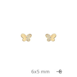 PENDIENTES PLATA B.ORO+e MARIPOSA CIRCONITAS