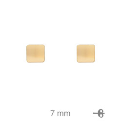 PENDIENTES PLATA B.ORO CUADRADO LISO