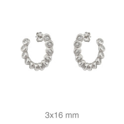 PENDIENTES PLATA CIRCONITAS PRESION