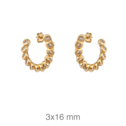 PENDIENTES PLATA B.ORO CIRCONITAS PRESION