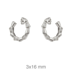 PENDIENTES PLATA CIRCONITAS PRESION