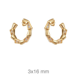 PENDIENTES PLATA B.ORO CIRCONITAS PRESION