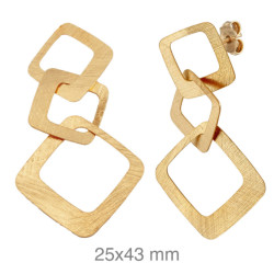 PENDIENTES PLATA B.ORO GEOMETRICOS RAYADOS