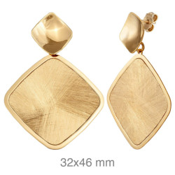 PENDIENTES PLATA B.ORO GEOMETRICOS RAYADOS