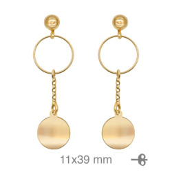 PENDIENTES PLATA B.ORO CIRCULO DISCO PRESION