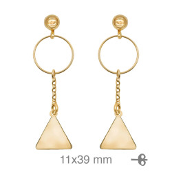 PENDIENTES PLATA B.ORO CIRCULO TRIANGULO PRESION