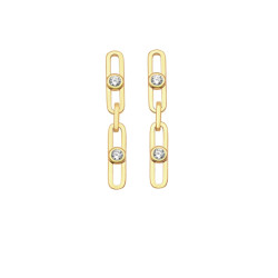 PENDIENTES PLATA B.ORO ESLABON CIRCONITA