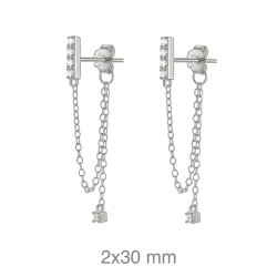 PENDIENTES PLATA CIRCONITAS CADENA