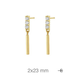 PENDIENTES PLATA B.ORO+e CIRCONITAS