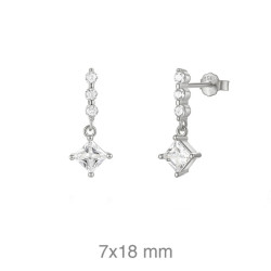 PENDIENTES PLATA CIRCONITAS PRESION