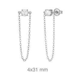 PENDIENTES PLATA CIRCONITA CADENA