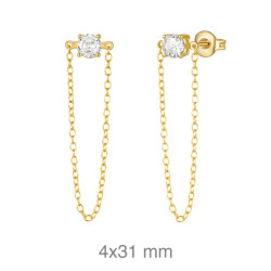 PENDIENTES PLATA B.ORO+e CIRCONITA CADENA