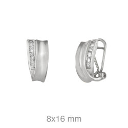 PENDIENTES PLATA RODIO CIRCONITAS OMEGA