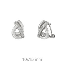 PENDIENTES PLATA RODIO CIRCONITAS OMEGA