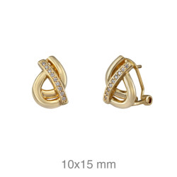PENDIENTES PLATA B.ORO CIRCONITAS OMEGA