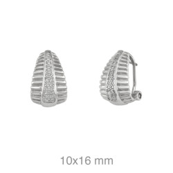 PENDIENTES PLATA RODIO CIRCONITAS OMEGA