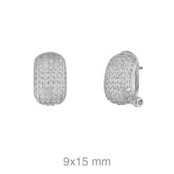 PENDIENTES PLATA RODIO CIRCONITAS OMEGA