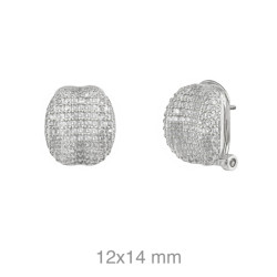 PENDIENTES PLATA RODIO CIRCONITAS OMEGA