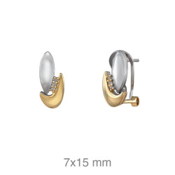 PENDIENTES PLATA BICOLOR CIRC. OMEGA