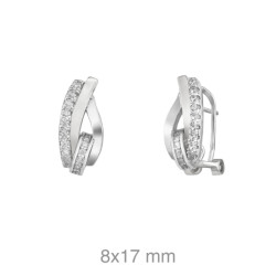 PENDIENTES PLATA RODIO CIRCONITAS OMEGA