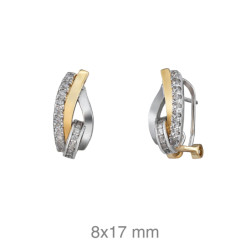 PENDIENTES PLATA BICOLOR CIRC. OMEGA