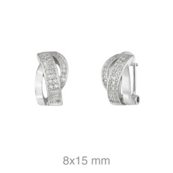 PENDIENTES PLATA RODIO CIRCONITAS OMEGA