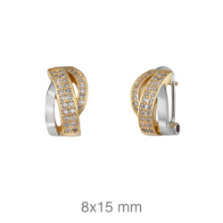 PENDIENTES PLATA BICOLOR CIRC. OMEGA