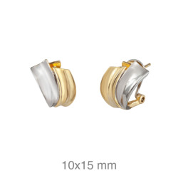 PENDIENTES PLATA BICOLOR OMEGA