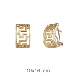 PENDIENTES PLATA BICOLOR OMEGA