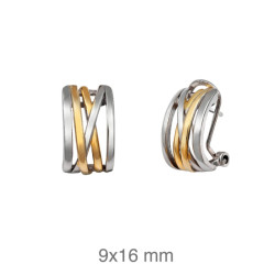 PENDIENTES PLATA BICOLOR OMEGA