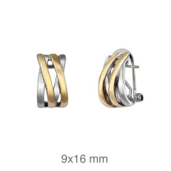 PENDIENTES PLATA BICOLOR OMEGA