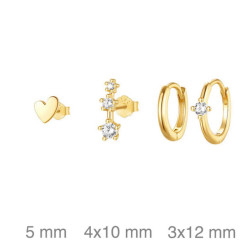 SET PENDIENTES PLATA B.ORO CIRCONITAS