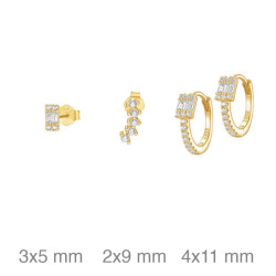 SET PENDIENTES PLATA B.ORO CIRCONITAS