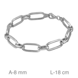 PULSERA PLATA ESLABONES CIRCONITAS