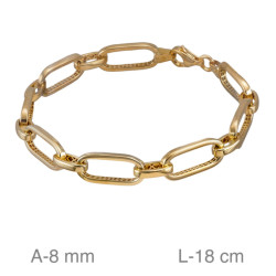 PULSERA PLATA B.ORO 1 MM ESLABONES ZTAS