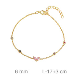 PULSERA PLATA B.ORO CIRCONITAS COLOR