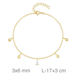 PULSERA PLATA B.ORO GOTAS CIRCONITAS