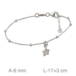 PULSERA PLATA ESTRELLA ZTAS BOLITAS