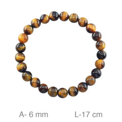 PULSERA PIEDRA NATURAL OJO DE TIGRE AMARILLO 6MM