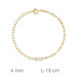 PULSERA PLATA B.ORO CIRCONITA