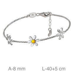 PULSERA PLATA MARGARITA ESMALTE