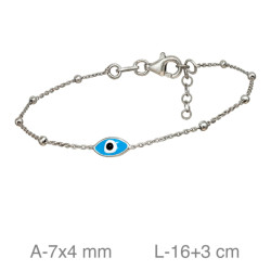 PULSERA PLATA OJO TURCO ESMALTE