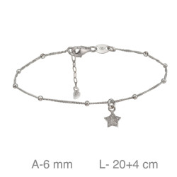 TOBILLERA PLATA ESTRELLA ZTAS BOLITAS