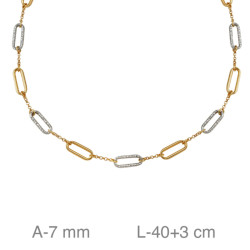 GARGANTILLA PLATA BICOLOR ESLABONES