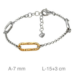 PULSERA PLATA BICOLOR ESLABONES